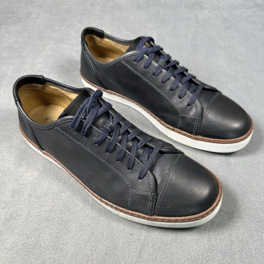 Coach York Navy Leather Low Top Sneakers Men's Size 11D Lace Up Casual Shoes